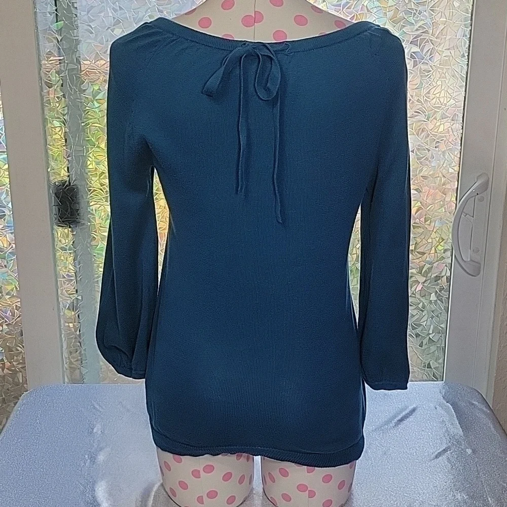 Y2k Vintage Juicy Couture Blue Cotton Button Up Cardigan Sweater SZ:M - Picture 3 of 11